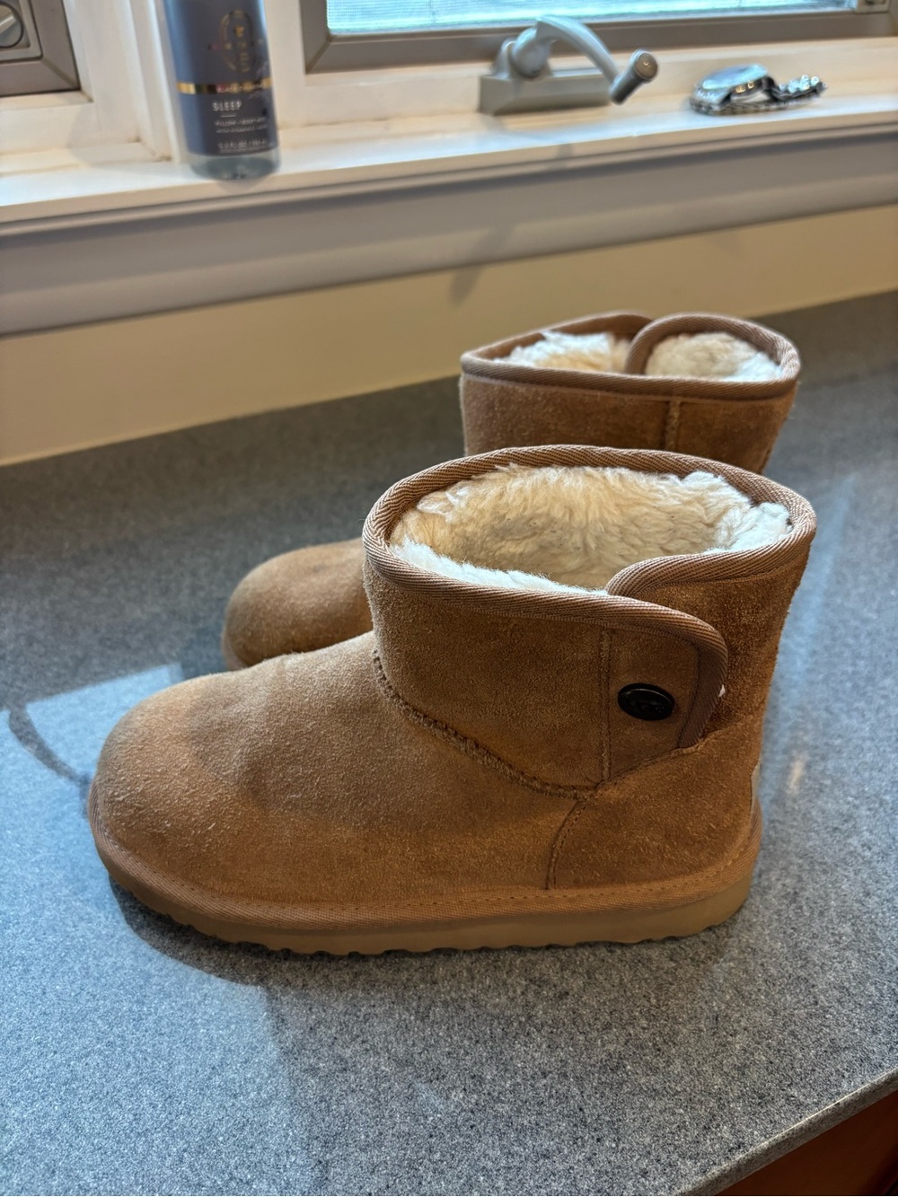 UGG Chestnut Suede Shearling-Lined Bootie